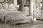 Versailles Ivory Fabric & Bone White Bench Half Price Furniture