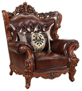 Acme Furniture Eustoma Chair in Cherry and Walnut 53067 Half Price Furniture