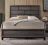 Acme Furniture Valdemar Queen Panel Bed in Weathered Gray 27050Q Half Price Furniture