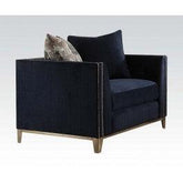 Acme Phaedra Chair with 2 Pillows in Blue Fabric 52832 Half Price Furniture