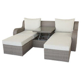 Acme Salena Sofa Bed with Coffee Table in Beige/Gray 45010 Half Price Furniture