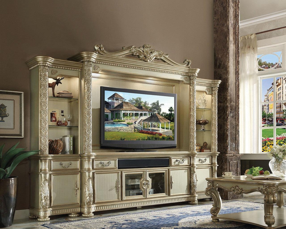 Acme Vendome TV Console in Gold Patina 91313 Half Price Furniture
