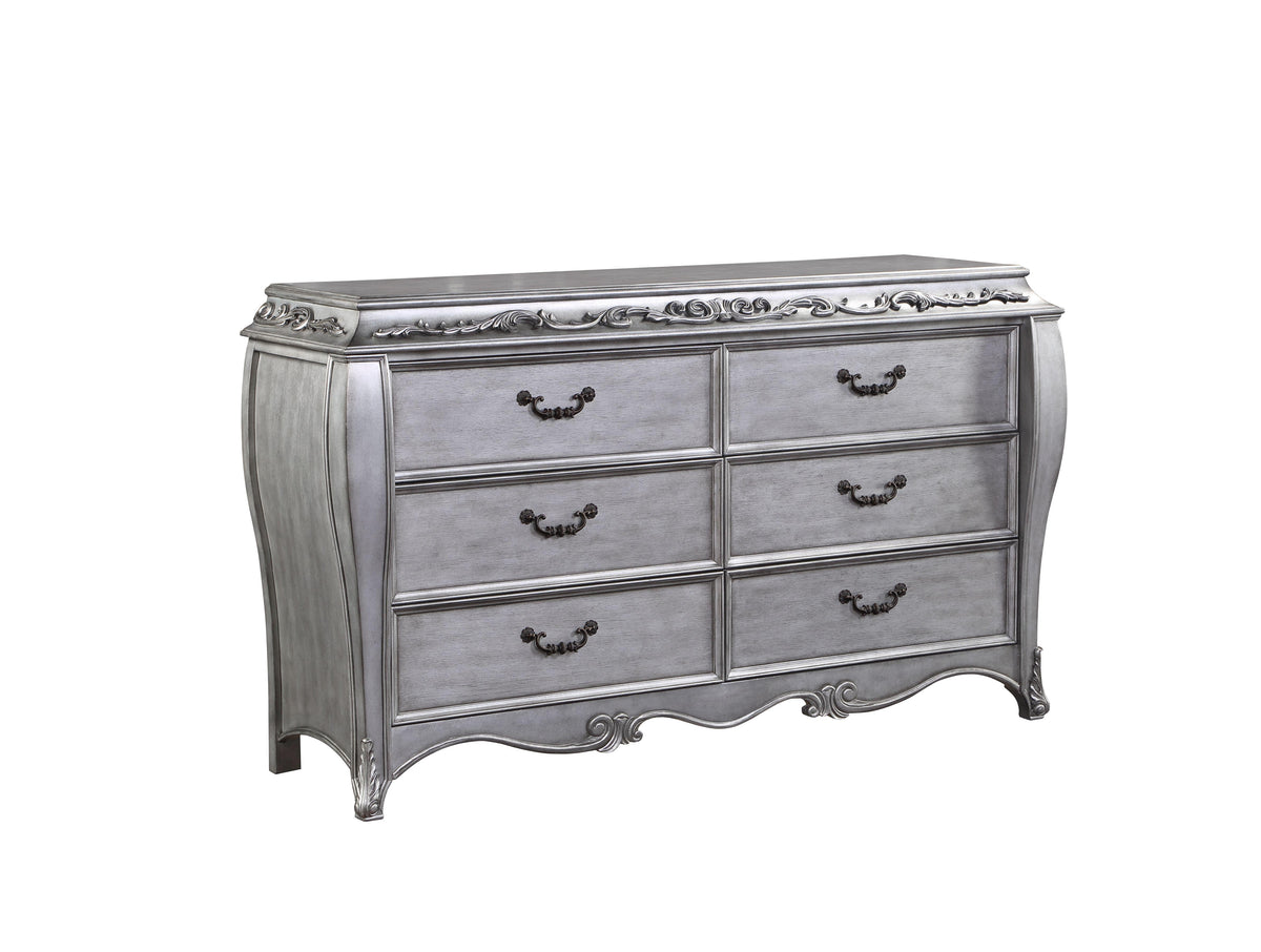 Leonora Vintage Platinum Dresser (Jewelry Tray)  Las Vegas Furniture Stores