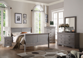 Louis Philippe III Antique Gray Queen Bed Half Price Furniture