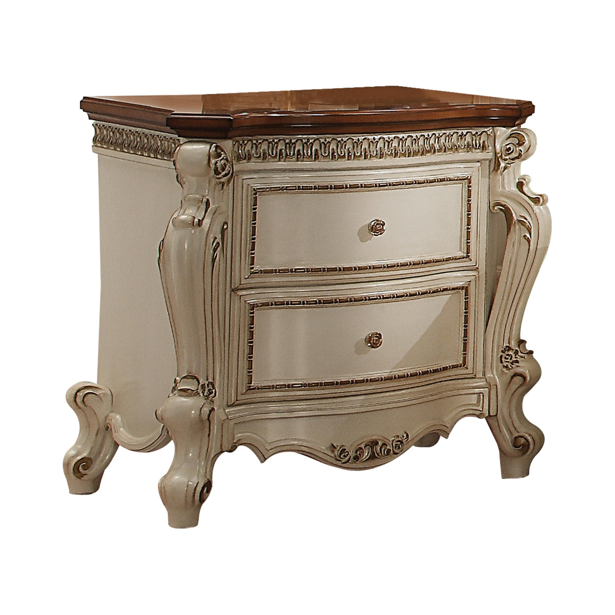 Picardy Antique Pearl & Cherry Oak Nightstand  Las Vegas Furniture Stores