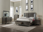 Sadie PU & Dark Champagne Queen Bed Half Price Furniture