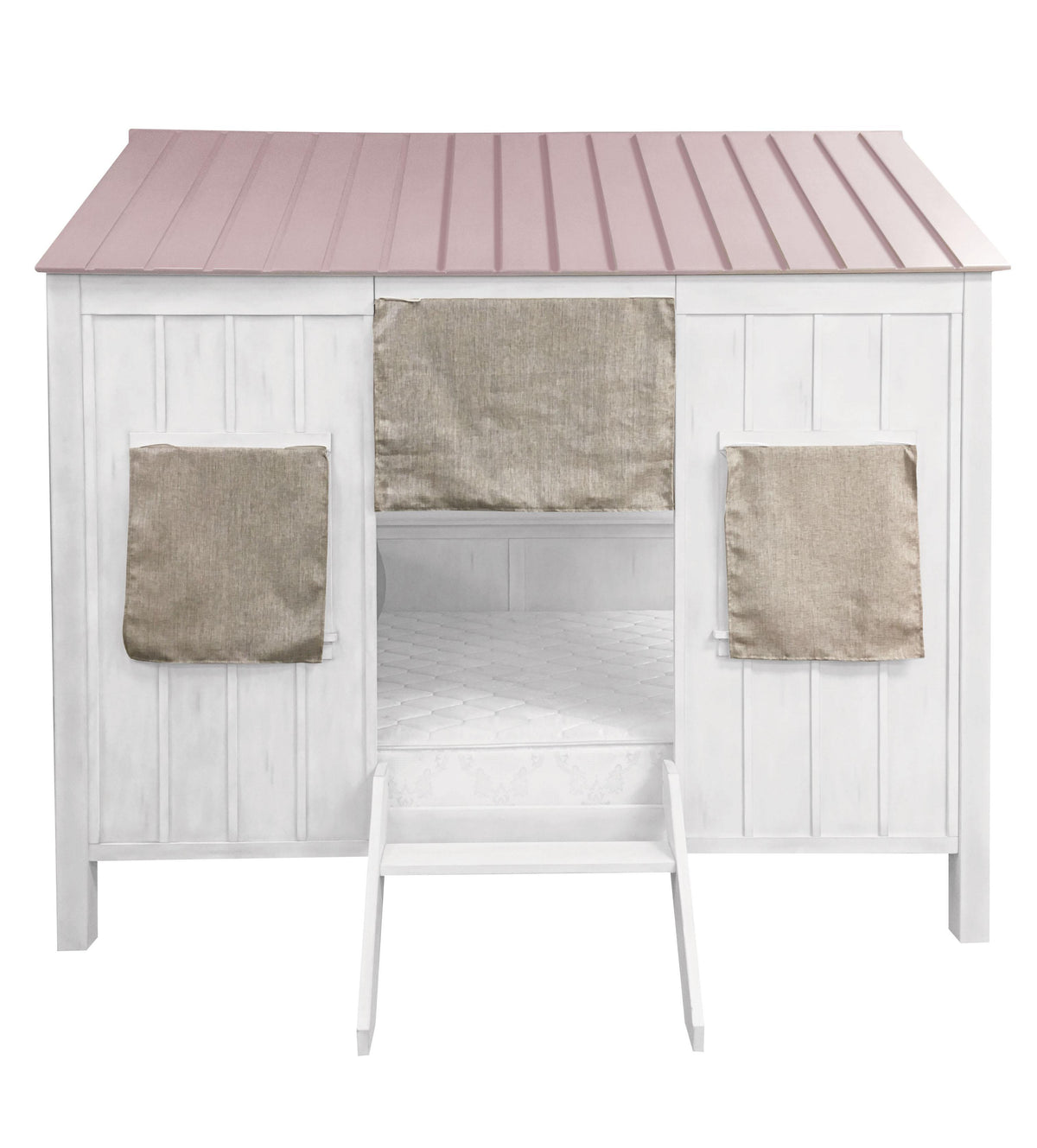 Spring Cottage White & Pink Full Bed  Las Vegas Furniture Stores