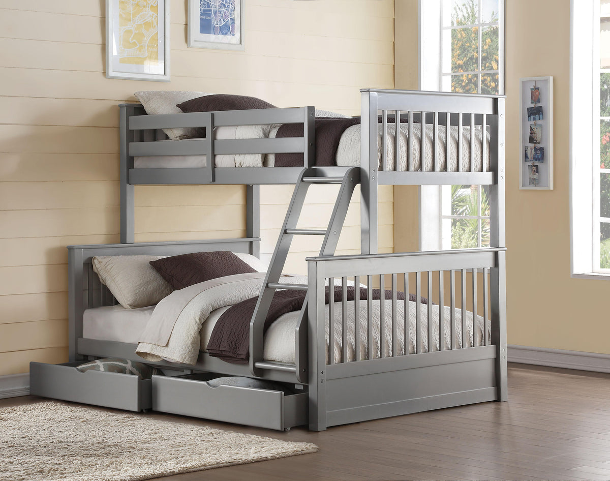 Haley II Gray Bunk Bed (Twin/Full)  Las Vegas Furniture Stores