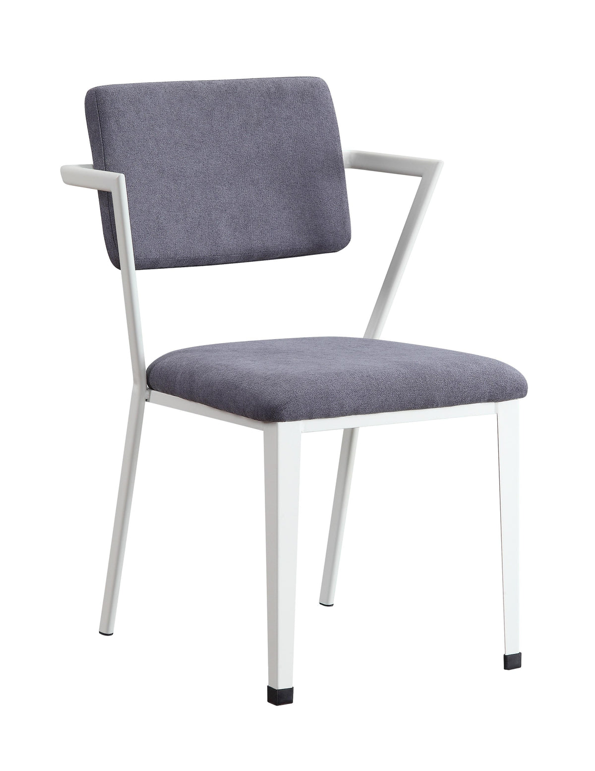 Cargo Gray Fabric & White Chair  Las Vegas Furniture Stores