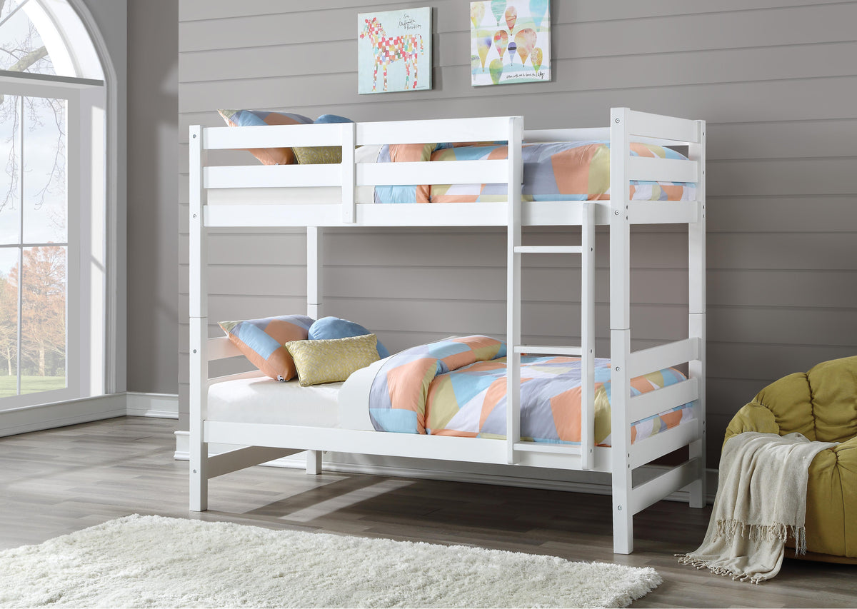 Ronnie White Bunk Bed (Twin/Twin)  Las Vegas Furniture Stores