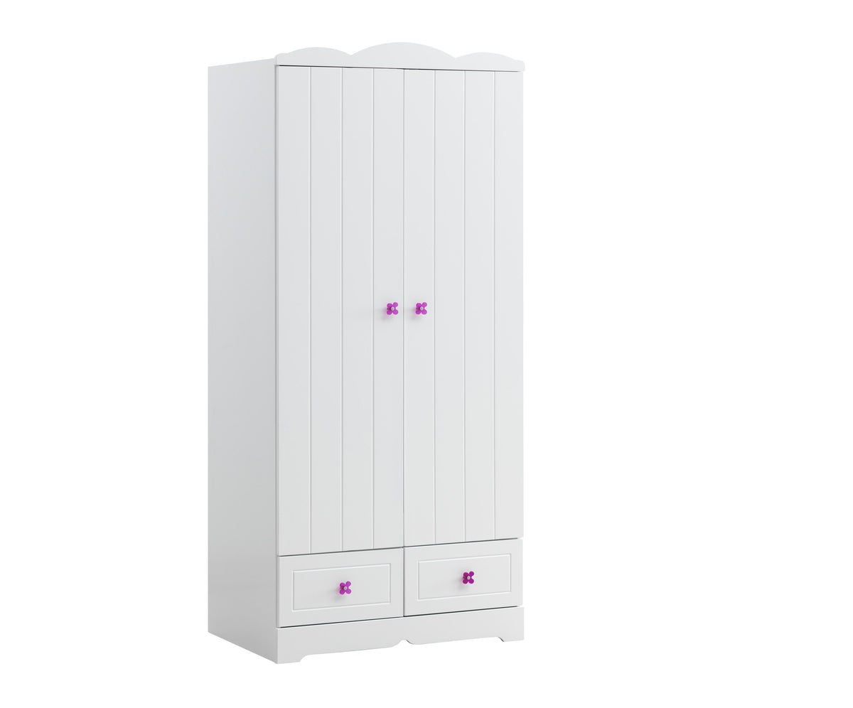 Meyer White Wardrobe  Las Vegas Furniture Stores