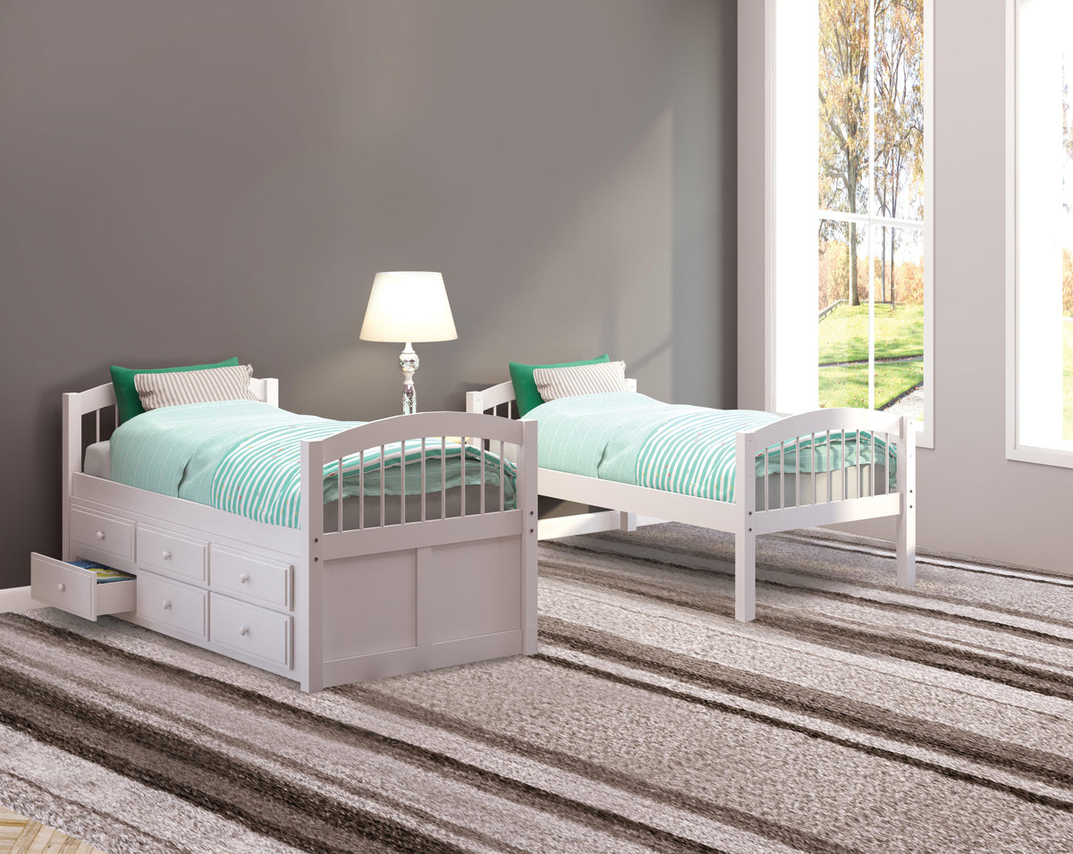 Micah White Bunk Bed & Trundle (Twin/Twin)  Las Vegas Furniture Stores