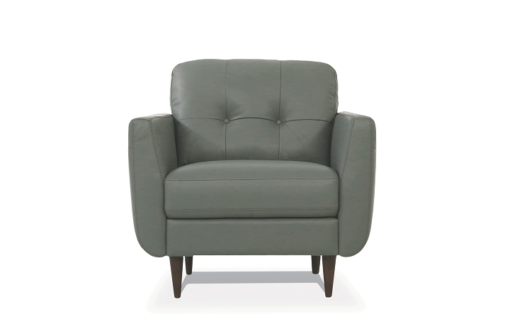 Radwan Pesto Green Leather Chair  Las Vegas Furniture Stores