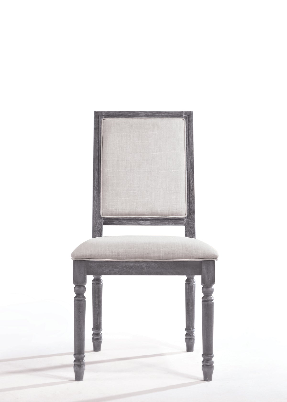 Leventis Cream Linen & Weathered Gray Side Chair  Las Vegas Furniture Stores
