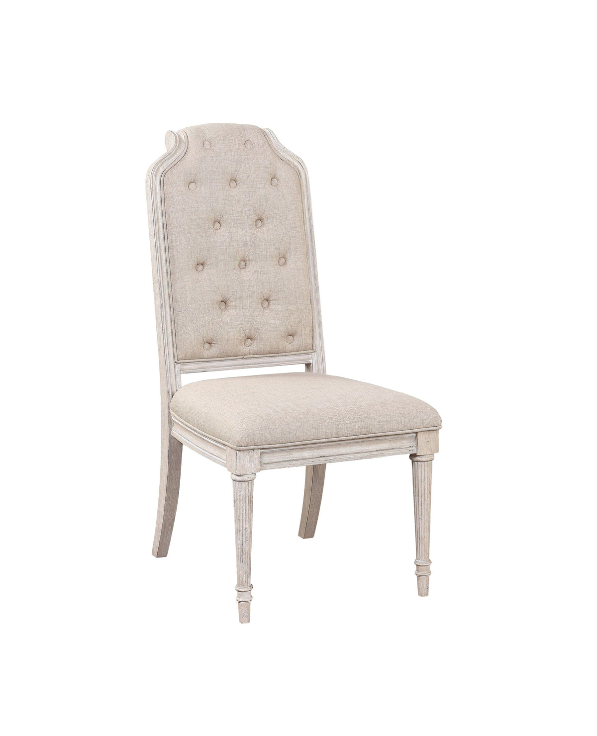Wynsor Fabric & Antique Champagne Side Chair  Las Vegas Furniture Stores