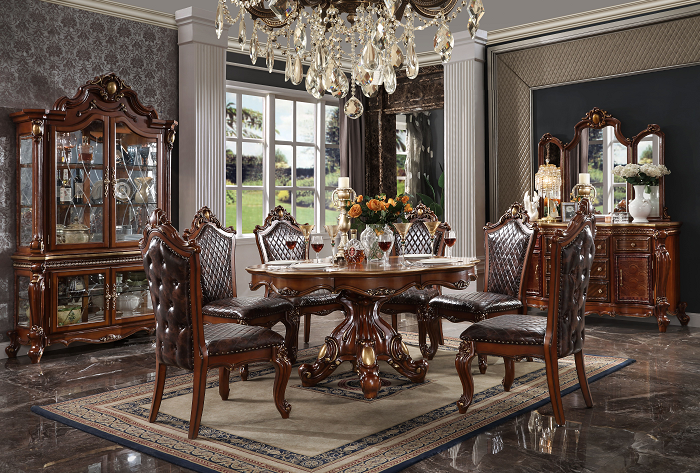 Picardy Cherry Oak Dining Table  Las Vegas Furniture Stores