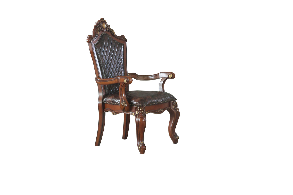 Picardy Cherry Oak & PU Arm Chair  Las Vegas Furniture Stores