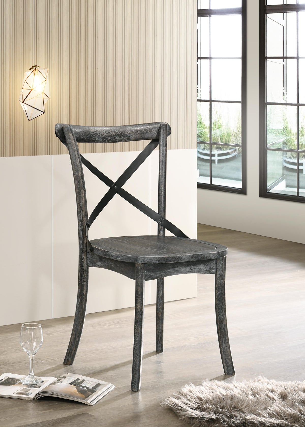 Kendric Rustic Gray Side Chair  Las Vegas Furniture Stores