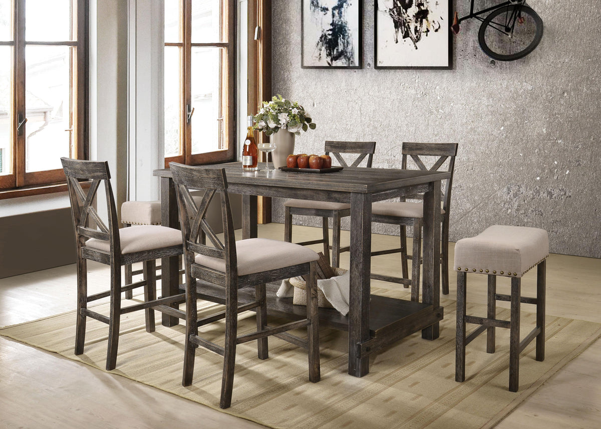 Martha II Weathered Gray Counter Height Table  Las Vegas Furniture Stores