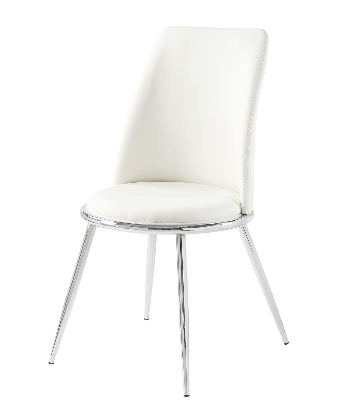 Weizor White PU & Chrome Side Chair  Las Vegas Furniture Stores