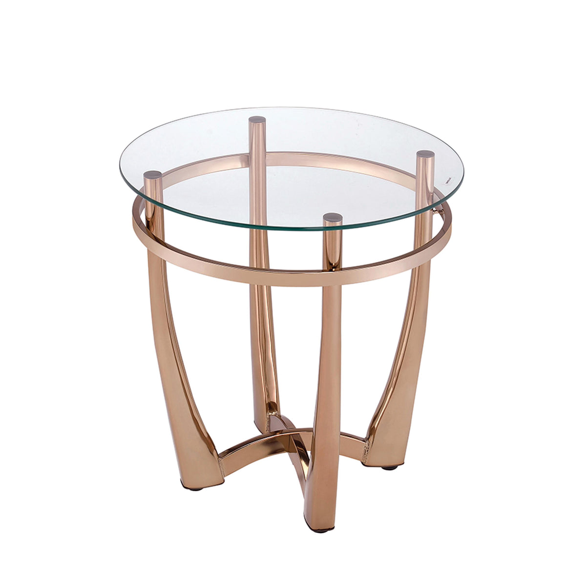 Orlando II Champagne & Clear Glass End Table  Las Vegas Furniture Stores