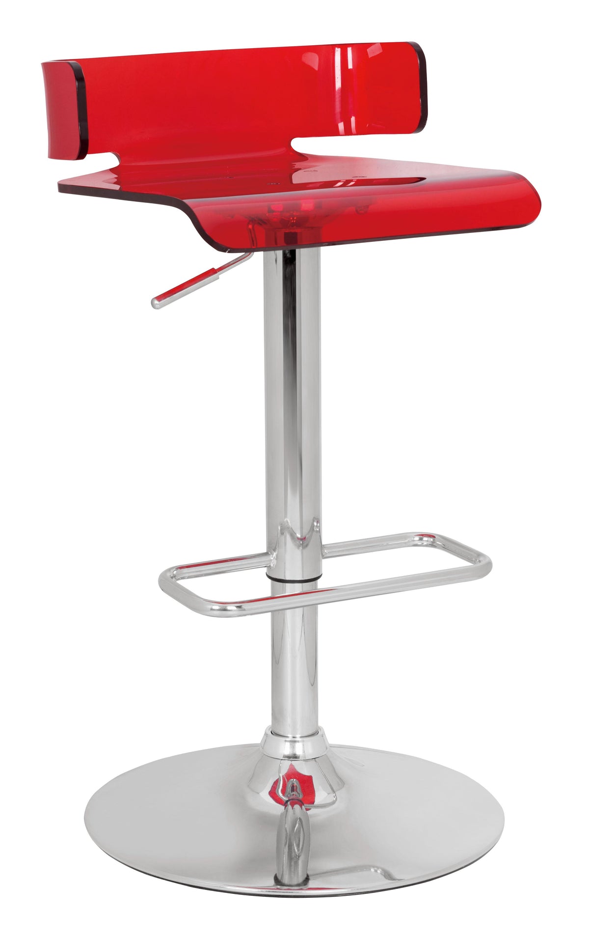 Rania Red & Chrome Adjustable Stool (1Pc)  Las Vegas Furniture Stores