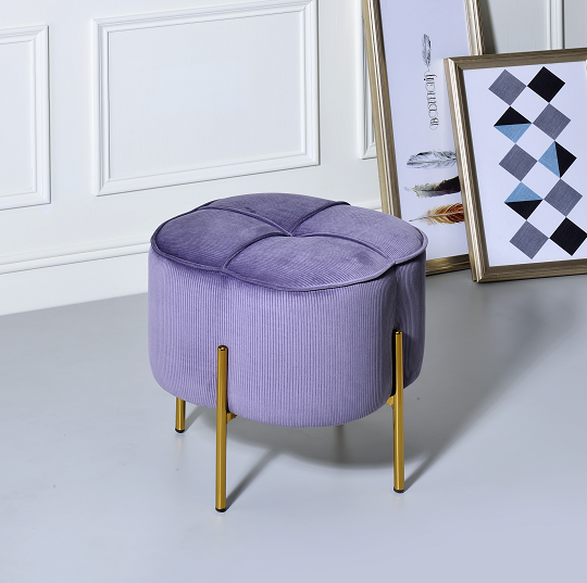 Bergia Lavender Velvet Ottoman  Half Price Furniture