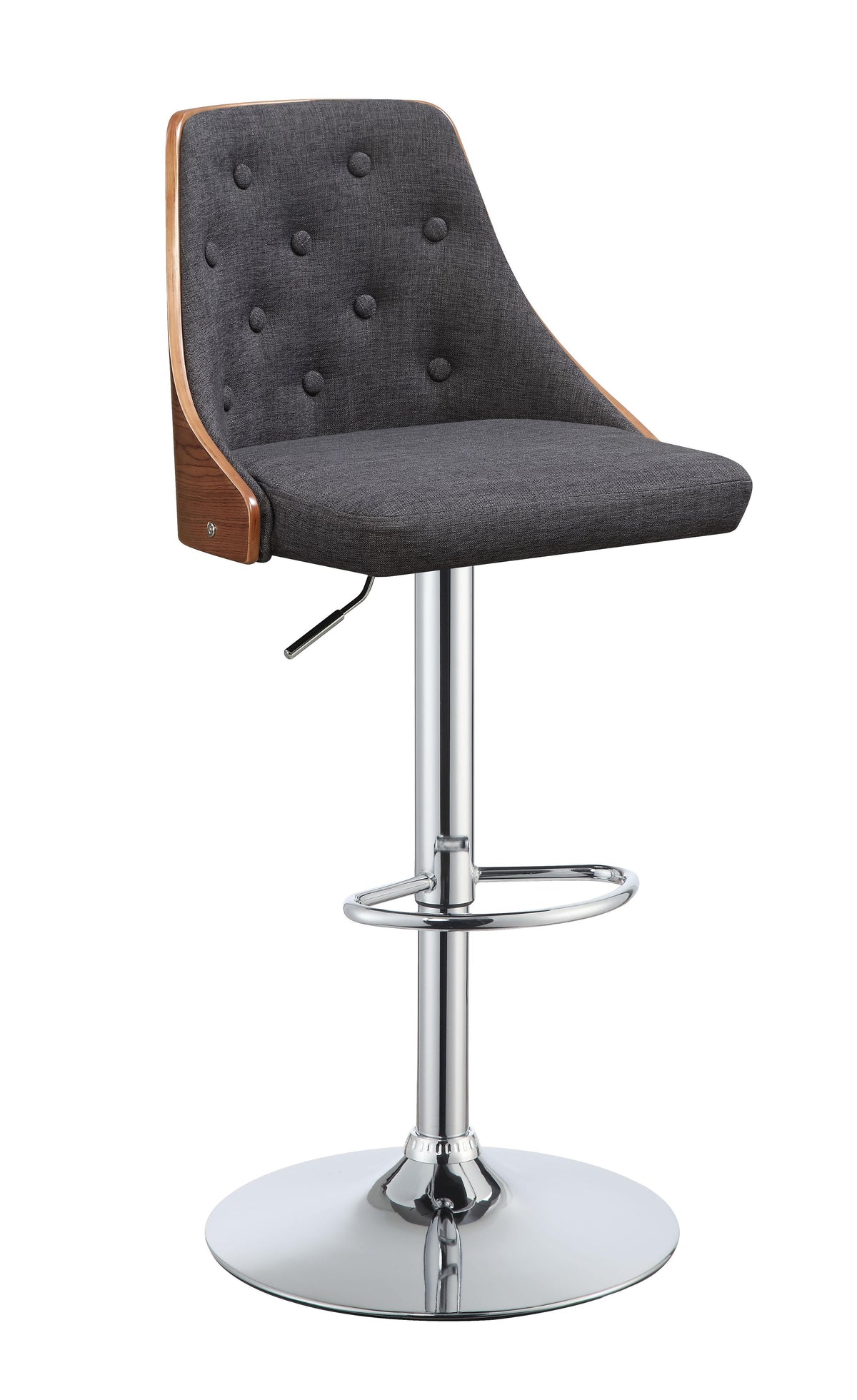 Camila Linen & Walnut Adjustable Stool (1Pc) Half Price Furniture