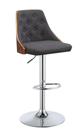 Camila Linen & Walnut Adjustable Stool (1Pc) Half Price Furniture