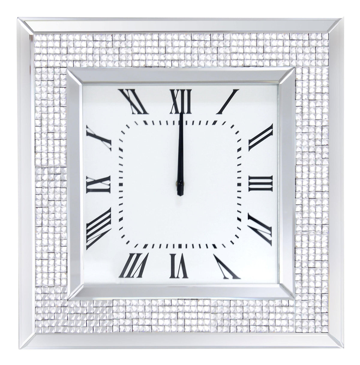 Iama Mirrored & Faux Rhinestones Wall Clock  Las Vegas Furniture Stores