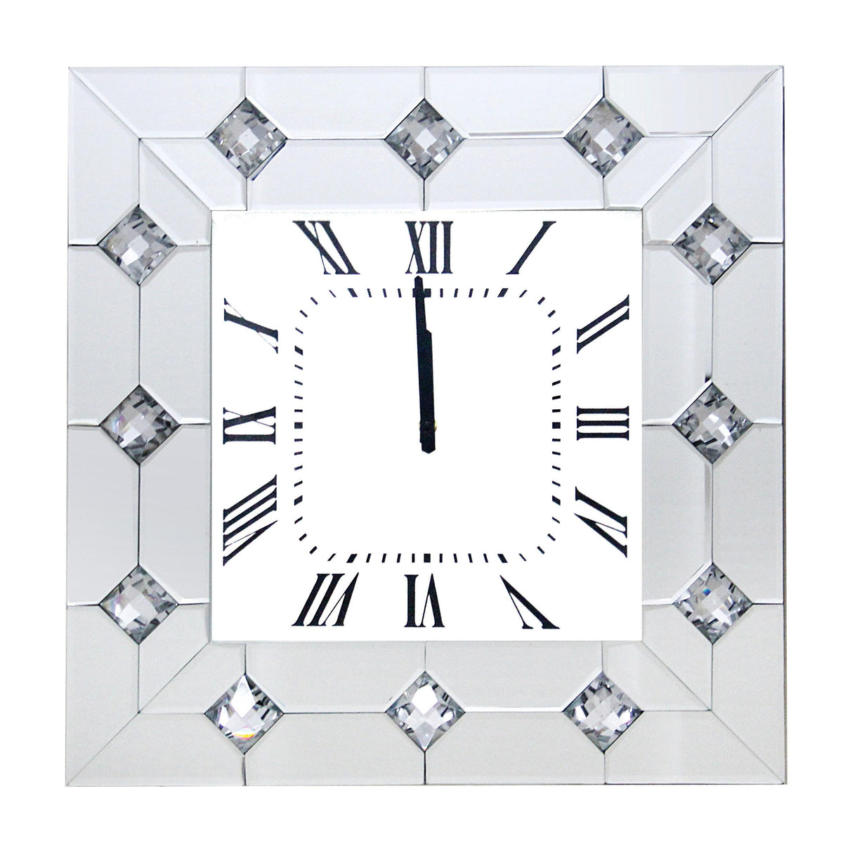 Hessa Mirrored & Faux Rhinestones Wall Clock  Las Vegas Furniture Stores