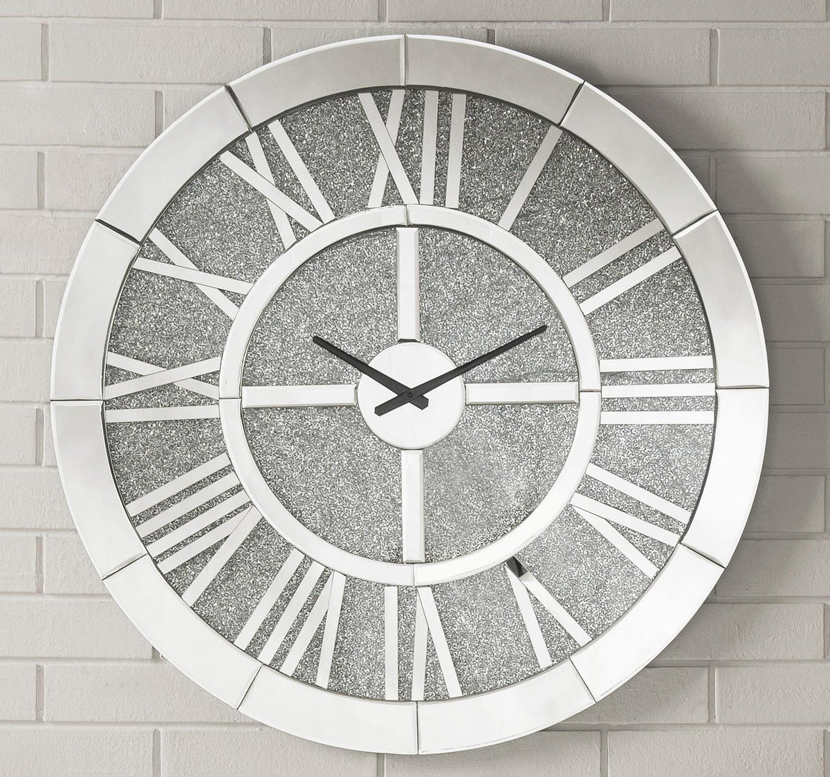 Nowles Mirrored Wall Clock  Las Vegas Furniture Stores