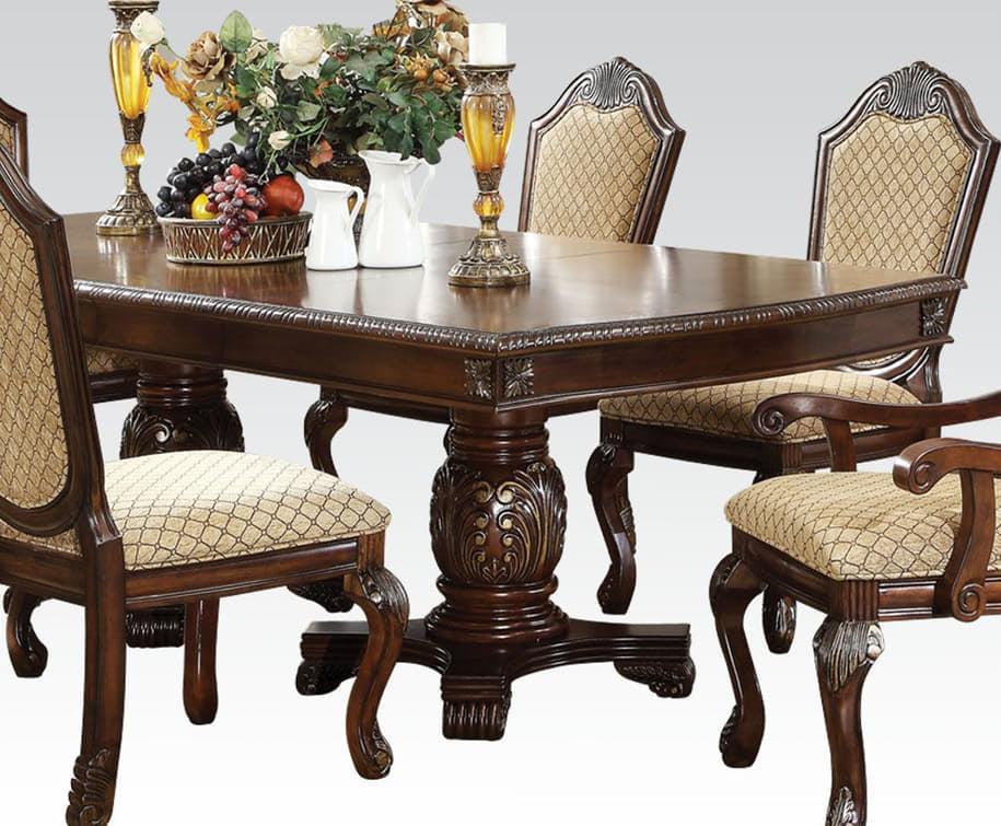 Acme Chateau de Ville Double Pedestal Dining Table in Espresso 64075  Las Vegas Furniture Stores
