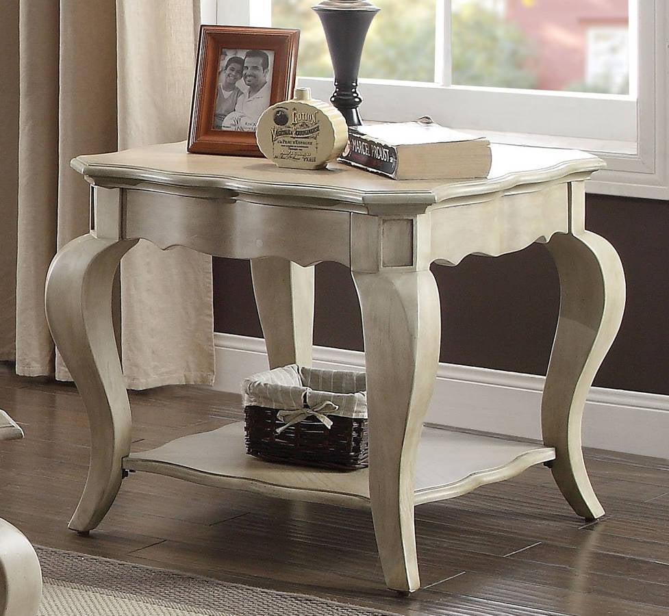 Acme Chelmsford End Table in Antique Taupe 86052  Las Vegas Furniture Stores