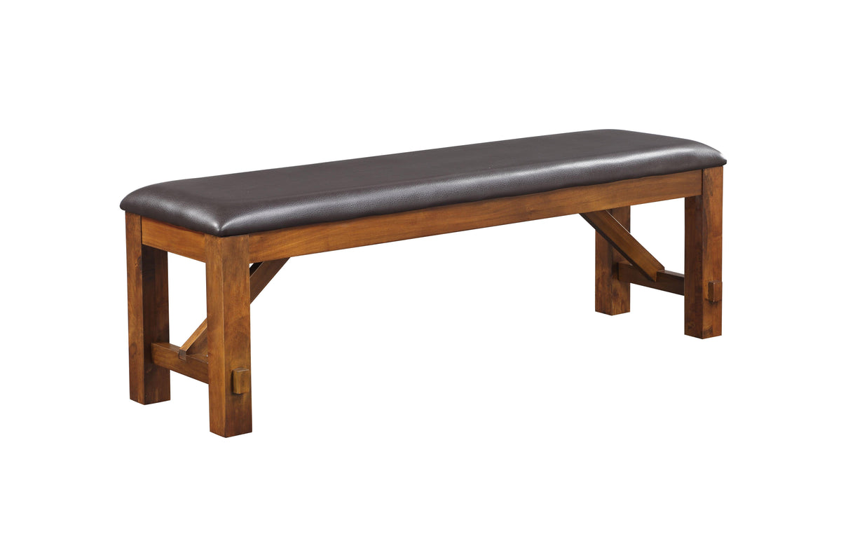 Acme Apollo Upholstered Dining Bench in Walnut 70004  Las Vegas Furniture Stores