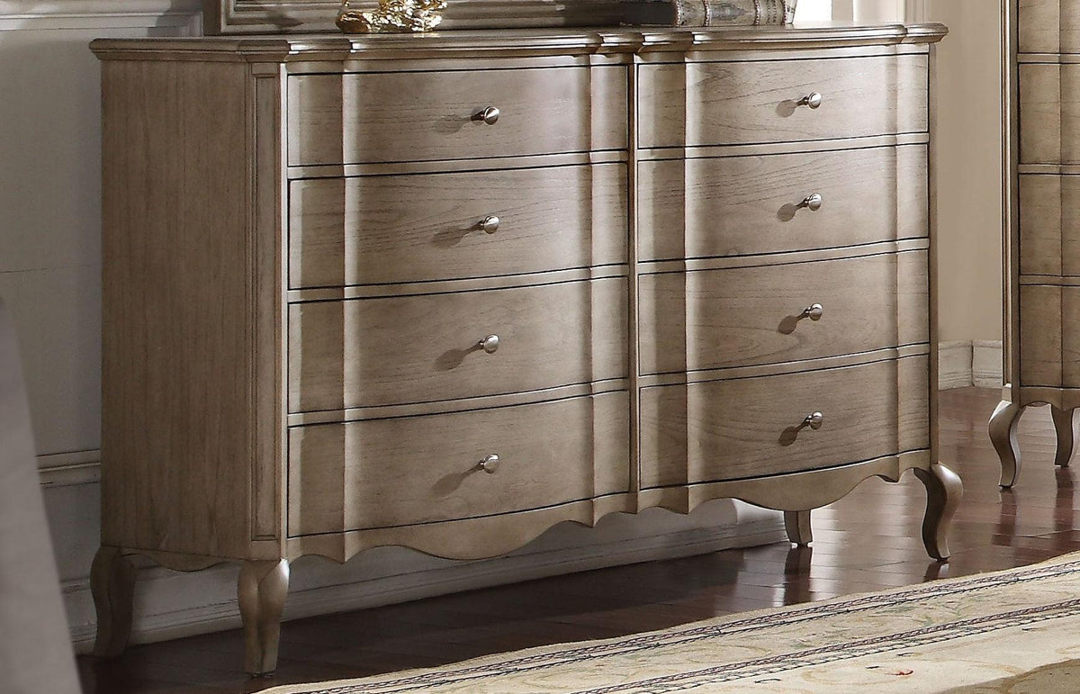 Acme Chelmsford Drawer Dresser in Antique Taupe 26055  Las Vegas Furniture Stores