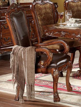 Acme Dresden Pedestal Dining Arm Chairs in Brown Cherry Oak 12154 (Set of 2)  Las Vegas Furniture Stores