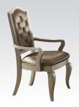 Acme Francesca Arm Chair in Silver/Champagne (Set of 2) 62083  Las Vegas Furniture Stores