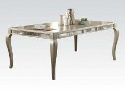 Acme Francesca Rectangular Dining Table in Champagne 62080  Las Vegas Furniture Stores