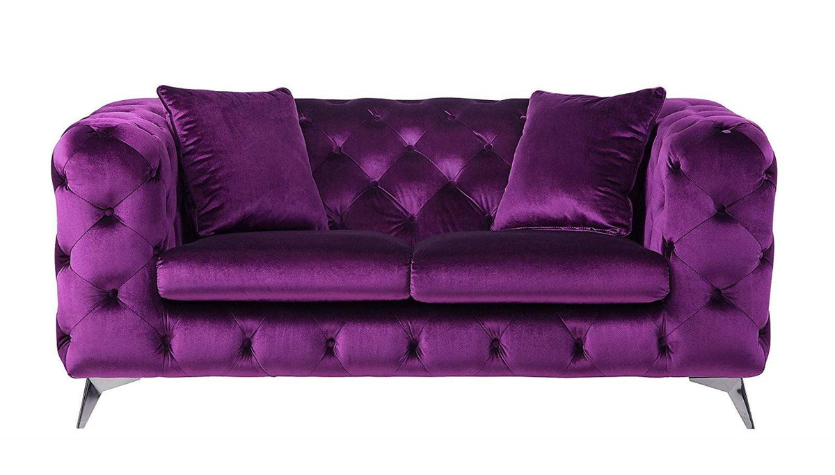 Acme Furniture Atronia Loveseat in Purple 54906  Las Vegas Furniture Stores