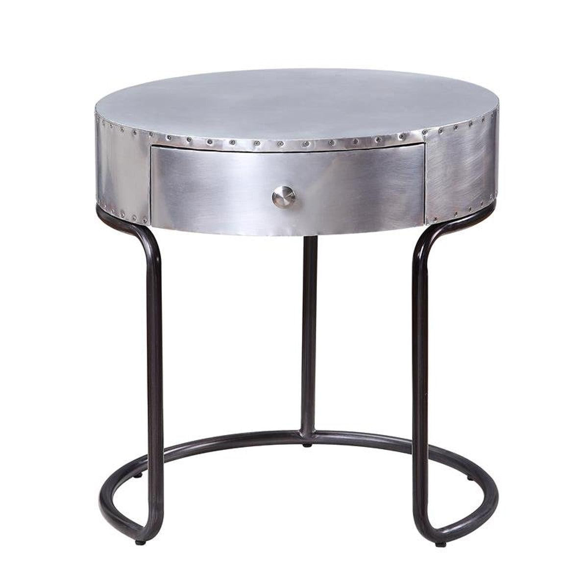 Acme Furniture Brancaster End Table in Aluminum 84882  Las Vegas Furniture Stores