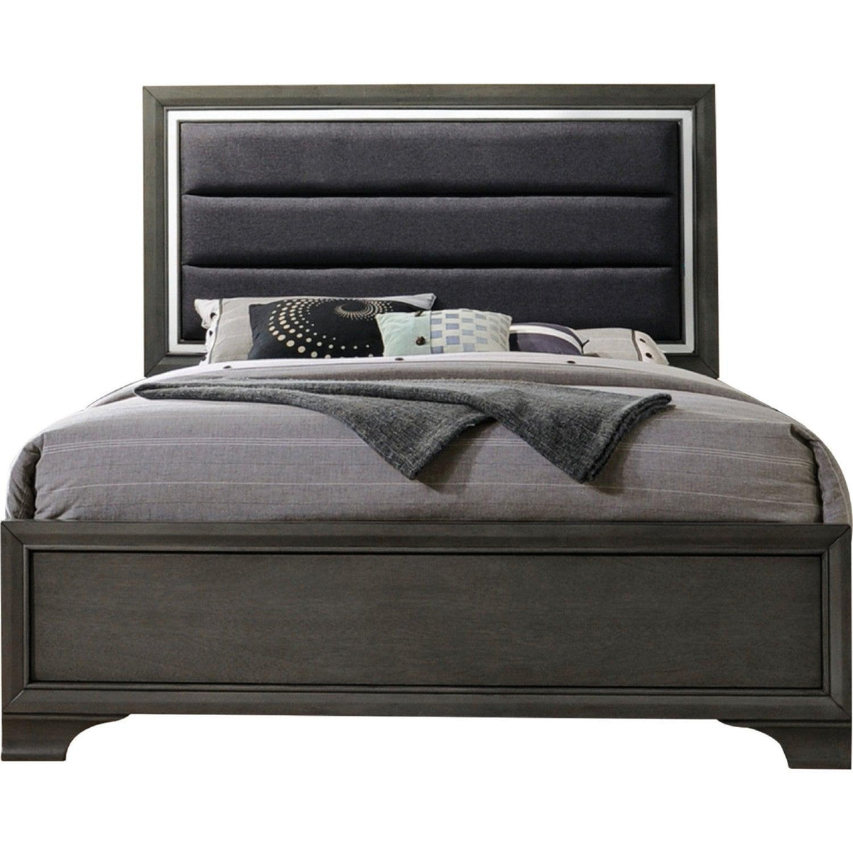 Acme Furniture Carine II King Panel Bed in Gray 26257EK  Las Vegas Furniture Stores