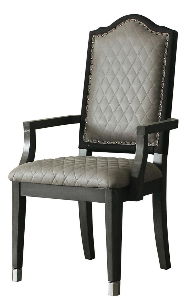 Acme Furniture House Beatrice Arm Chair in Charcoal (Set of 2) 68813  Las Vegas Furniture Stores