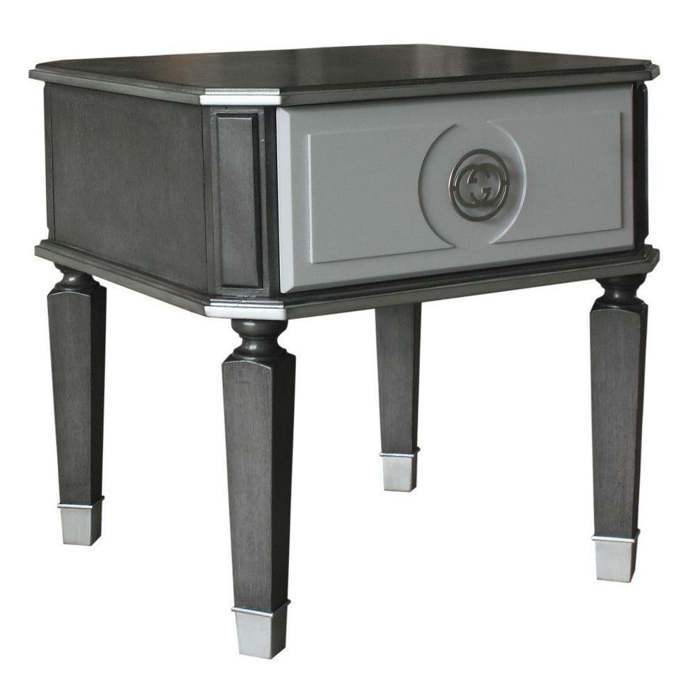 Acme Furniture House Beatrice End Table in Charcoal 88817  Las Vegas Furniture Stores
