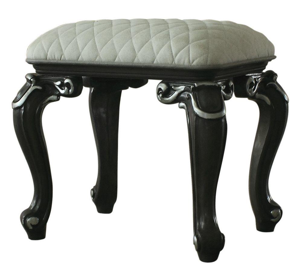 Acme Furniture House Delphine Vanity Stool in Charcoal 96885  Las Vegas Furniture Stores