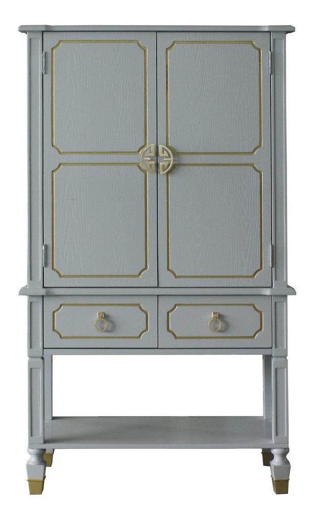 Acme Furniture House Marchese Cabinet in Pearl Gray 68865  Half Price Furniture