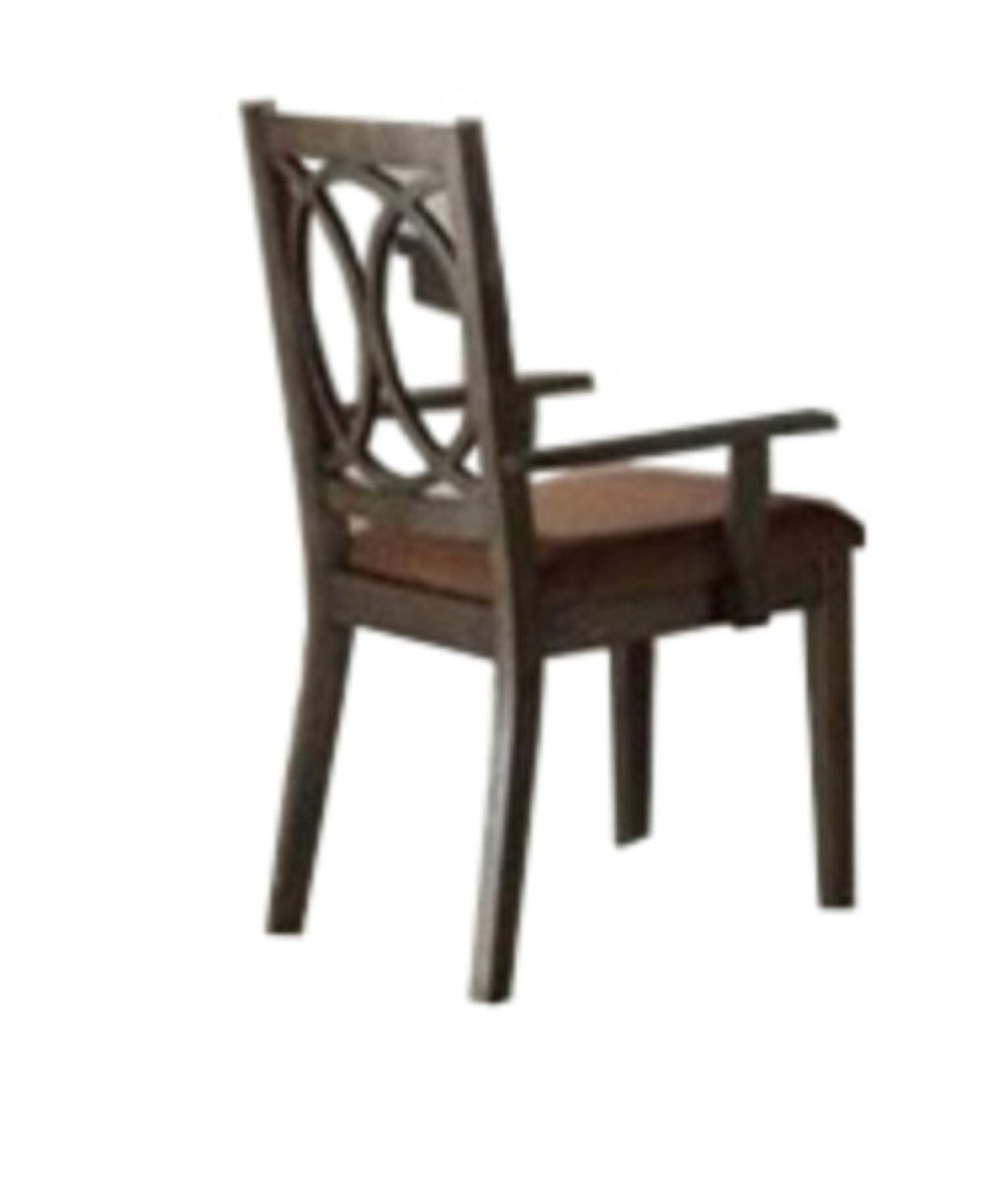 Acme Furniture Jameson Arm Chair (Set of 2) in Brown Fabric & Espresso 62319  Las Vegas Furniture Stores