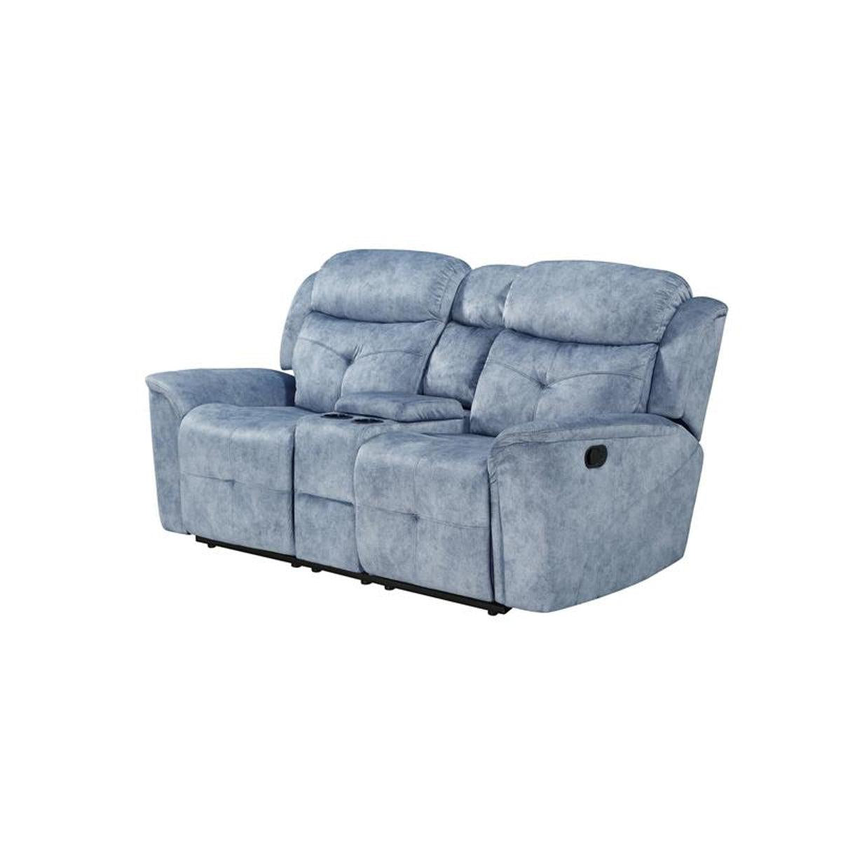 Acme Furniture Mariana Motion Loveseat in Silver Blue 55036  Half Price Furniture