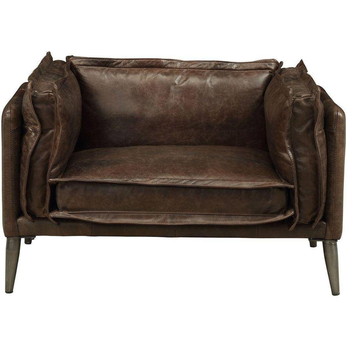 Acme Furniture Porchester Chair in Distress Chocolate 52482  Las Vegas Furniture Stores