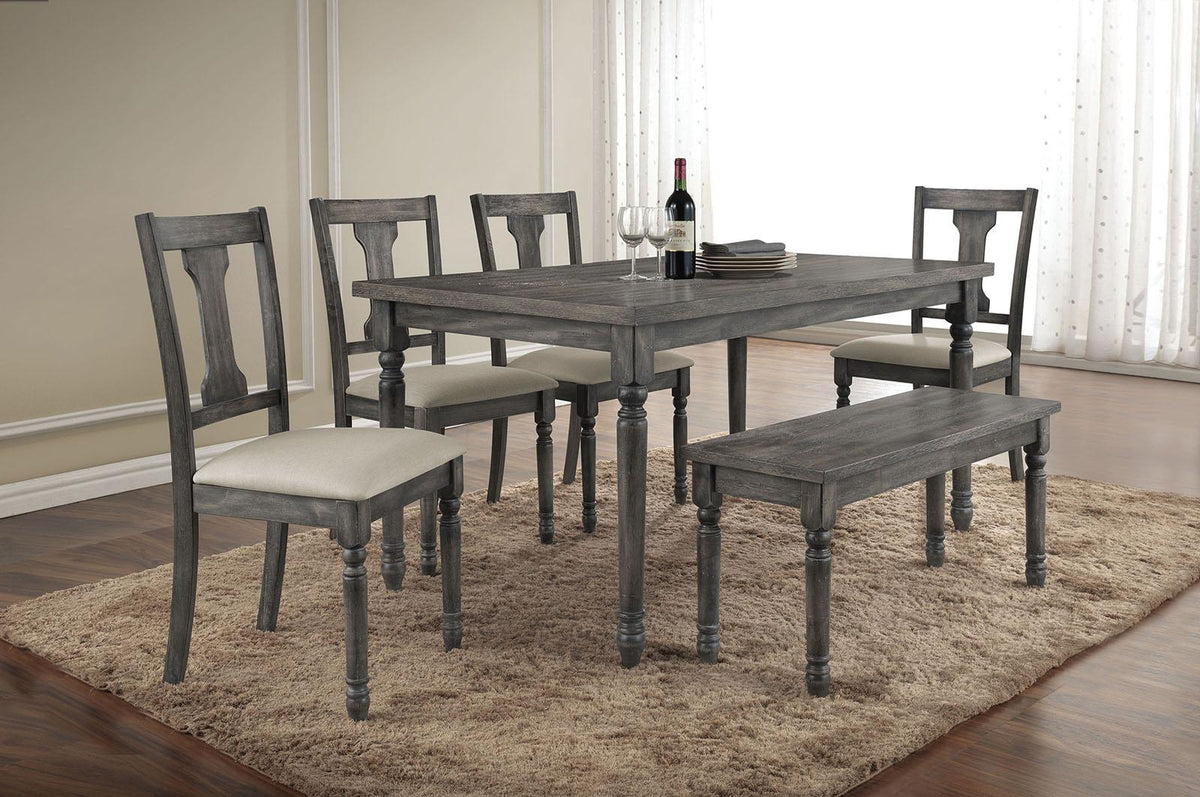 Acme Furniture Wallace Bench in Weathered Gray 71438  Las Vegas Furniture Stores